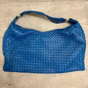HOBO International Rare Blue Woven Leather Shoulder Bag NWOT